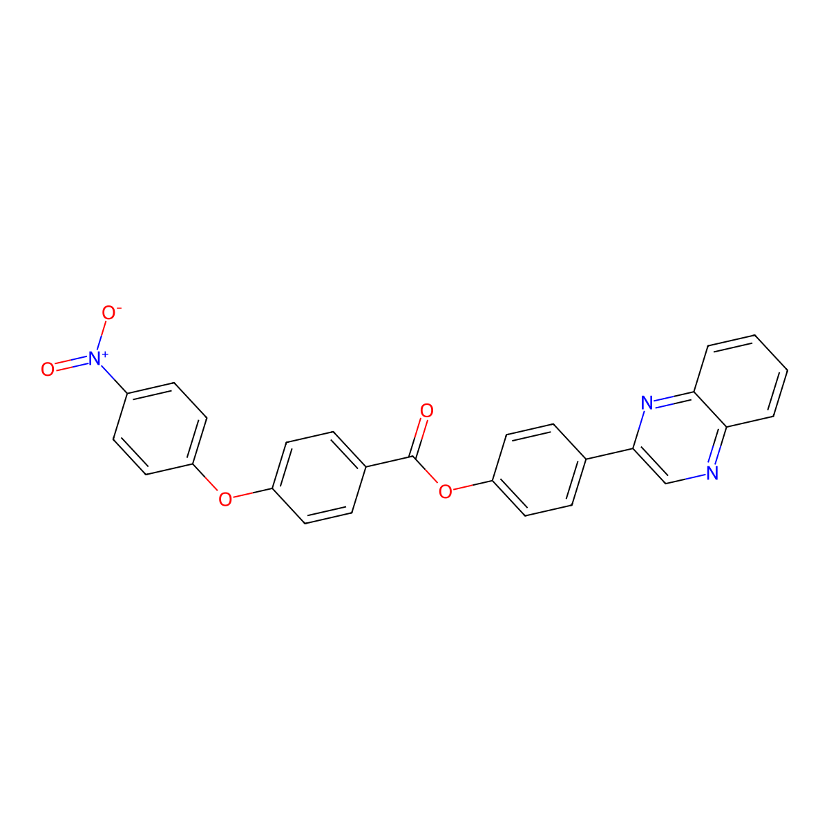4-(Quinoxalin-2-yl)phenyl 4-(4-nitrophenoxy)benzoate molecular structure, CAS 328117-37-9