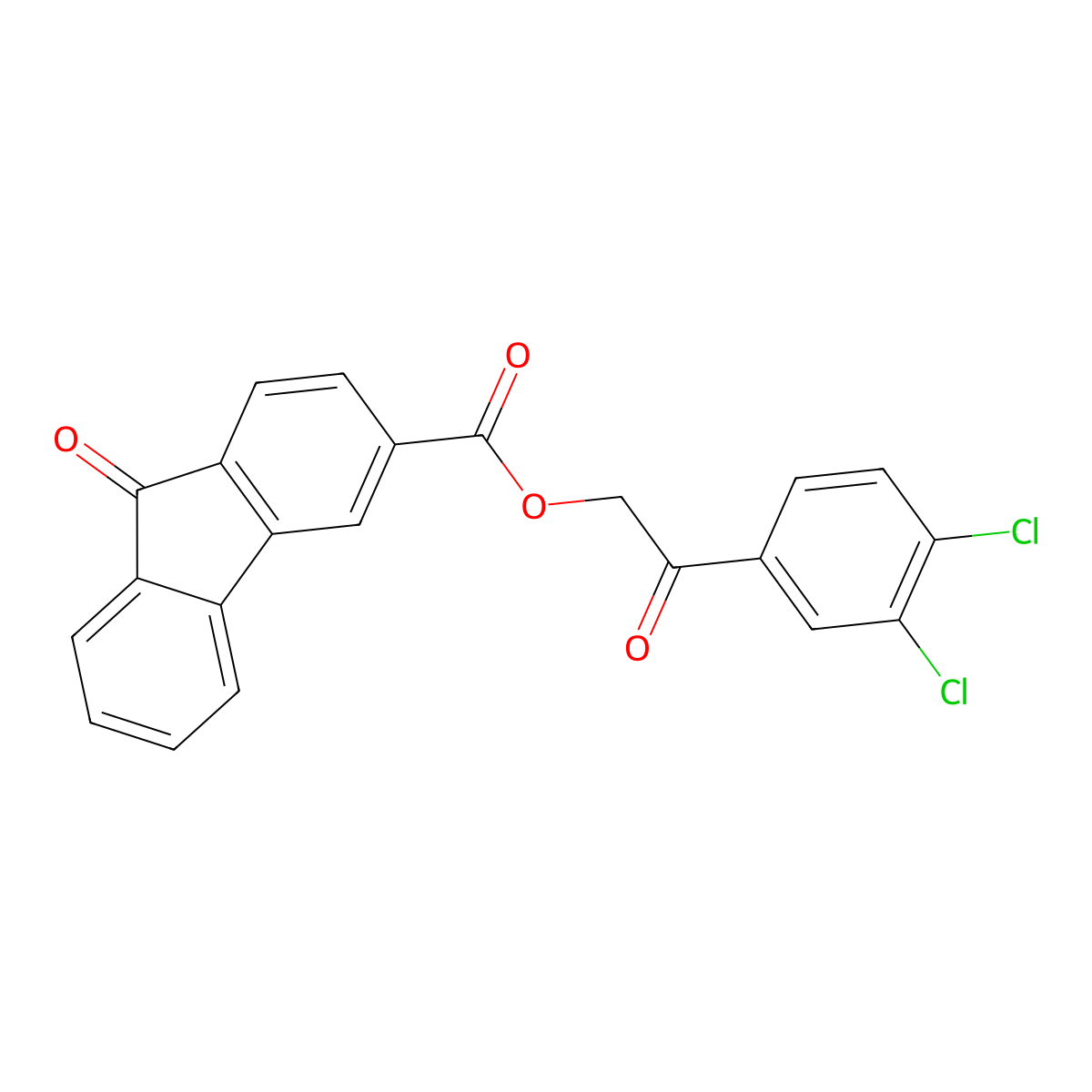 2-(3,4-dichlorophenyl)-2-oxoethyl 9-oxo-9H-fluorene-3-carboxylate molecular structure, CAS 328117-41-5