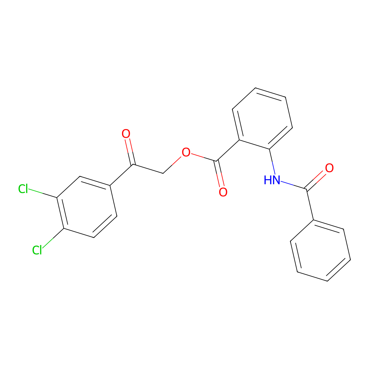 2-(3,4-Dichlorophenyl)-2-oxoethyl 2-(benzoylamino)benzoate molecular structure, CAS 328117-42-6