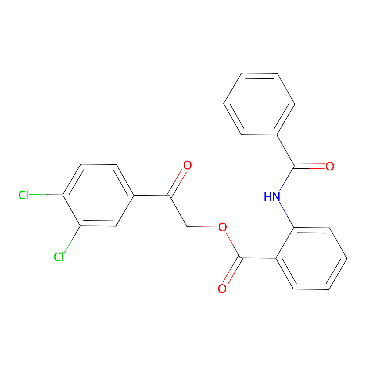 2-(3,4-Dichlorophenyl)-2-oxoethyl 2-(benzoylamino)benzoate molecular structure, CAS 328117-42-6