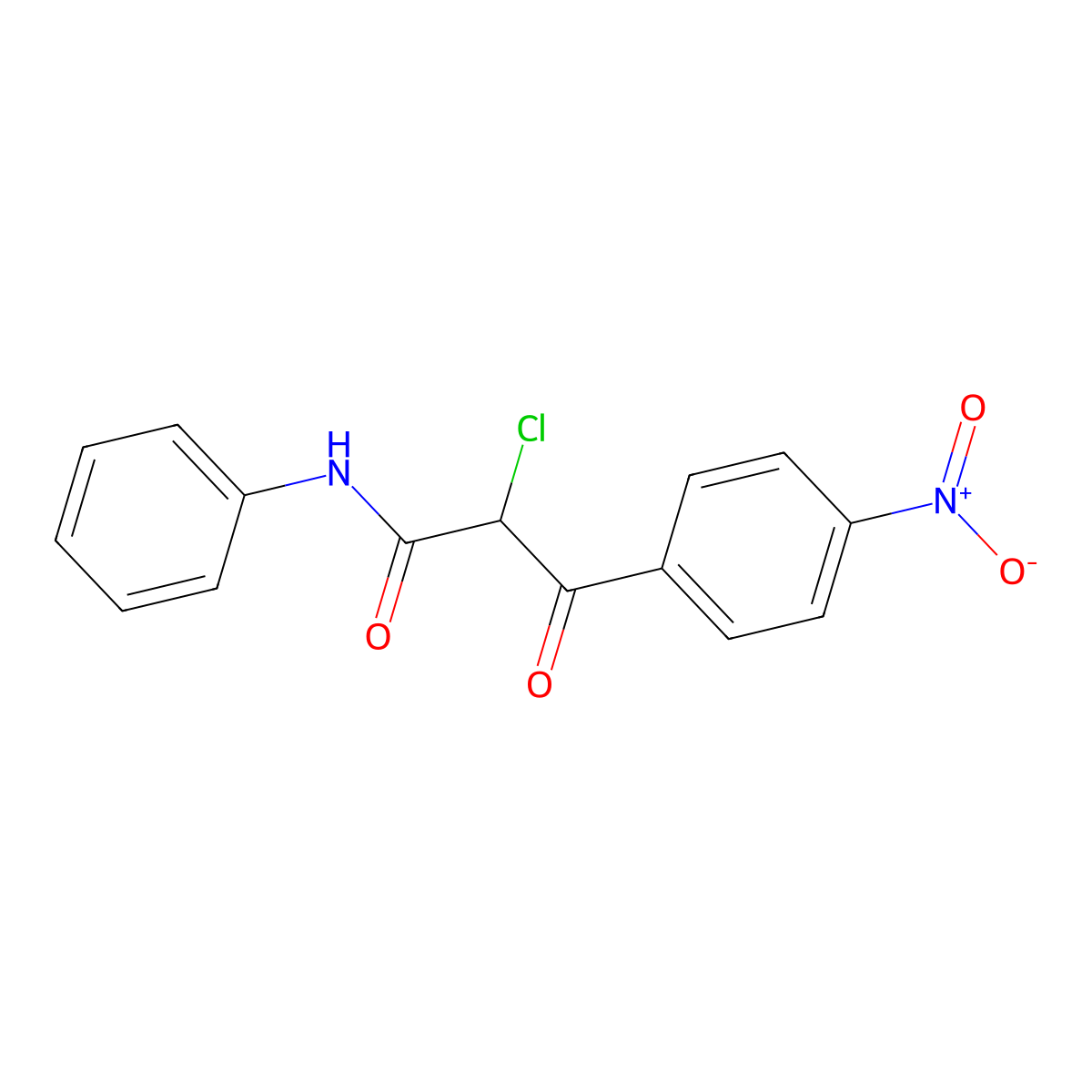 2-chloro-3-(4-nitrophenyl)-3-oxo-N-phenylpropanamide molecular structure, CAS 328117-59-5