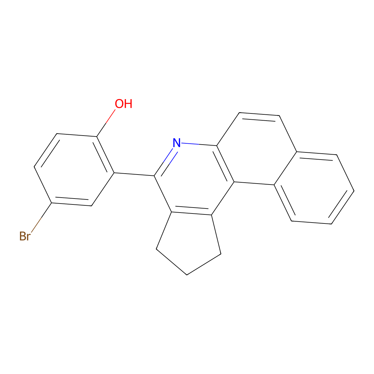 4-bromo-2-(2,3-dihydro-1H-benzo[f]cyclopenta[c]quinolin-4-yl)phenol molecular structure, CAS 328117-92-6