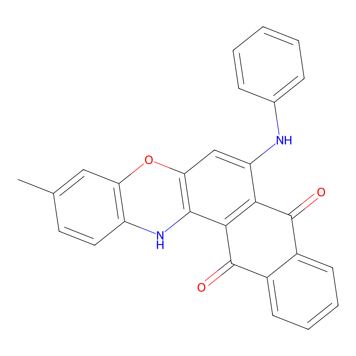 7-anilino-3-methyl-14H-naphtho[3,2-a]phenoxazine-8,13-dione molecular structure, CAS 328118-27-0