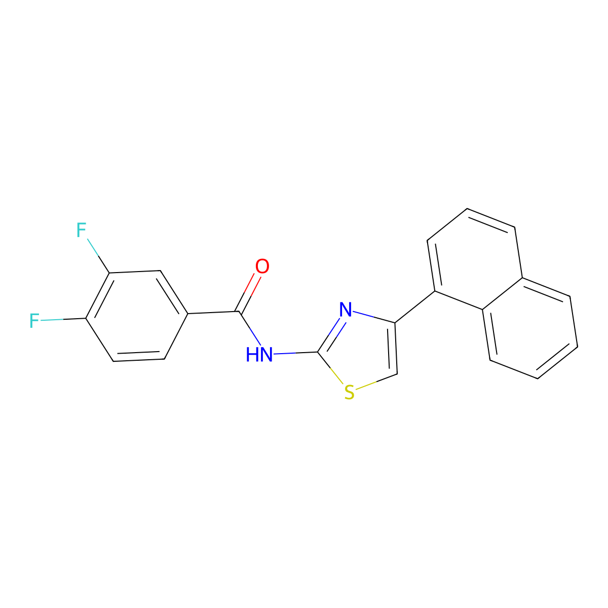 3,4-difluoro-N-(4-naphthalen-1-yl-1,3-thiazol-2-yl)benzamide molecular structure, CAS 328118-30-5