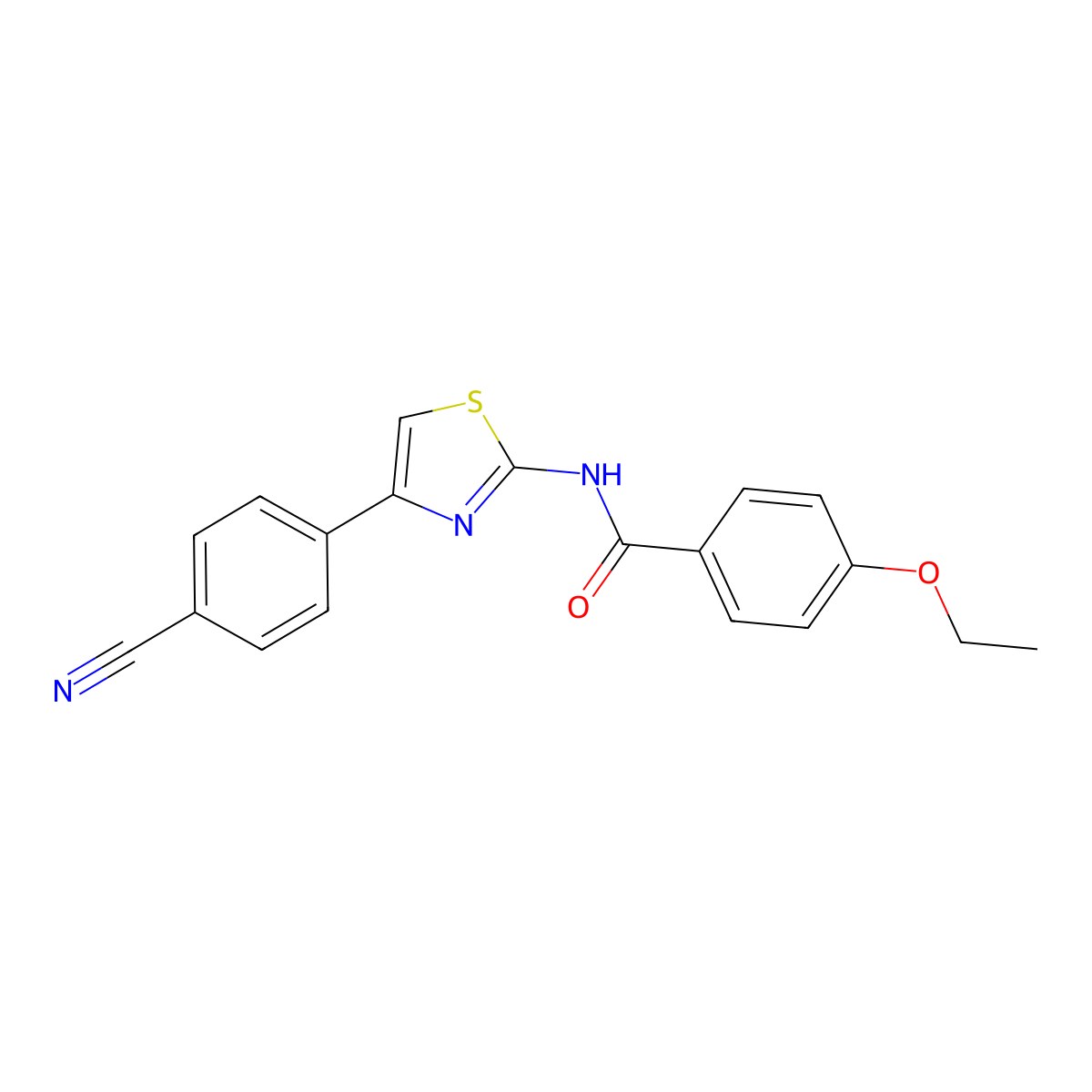 N-[4-(4-cyanophenyl)-1,3-thiazol-2-yl]-4-ethoxybenzamide molecular structure, CAS 328118-31-6