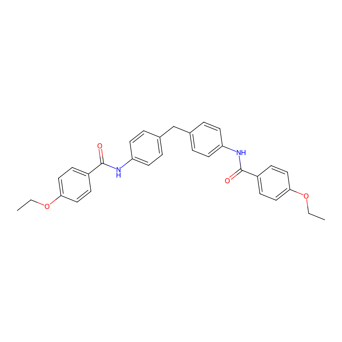 4-ethoxy-N-[4-[[4-[(4-ethoxybenzoyl)amino]phenyl]methyl]phenyl]benzamide molecular structure, CAS 328118-32-7