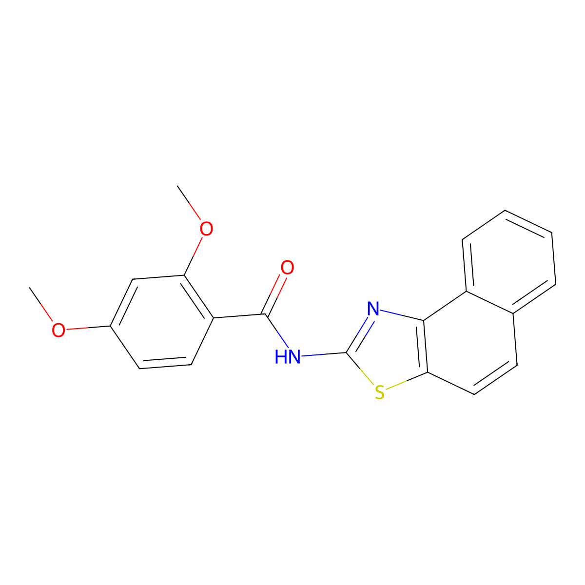 (Z)-2,4-dimethoxy-N-(naphtho[1,2-d]thiazol-2(1H)-ylidene)benzamide molecular structure, CAS 328118-44-1