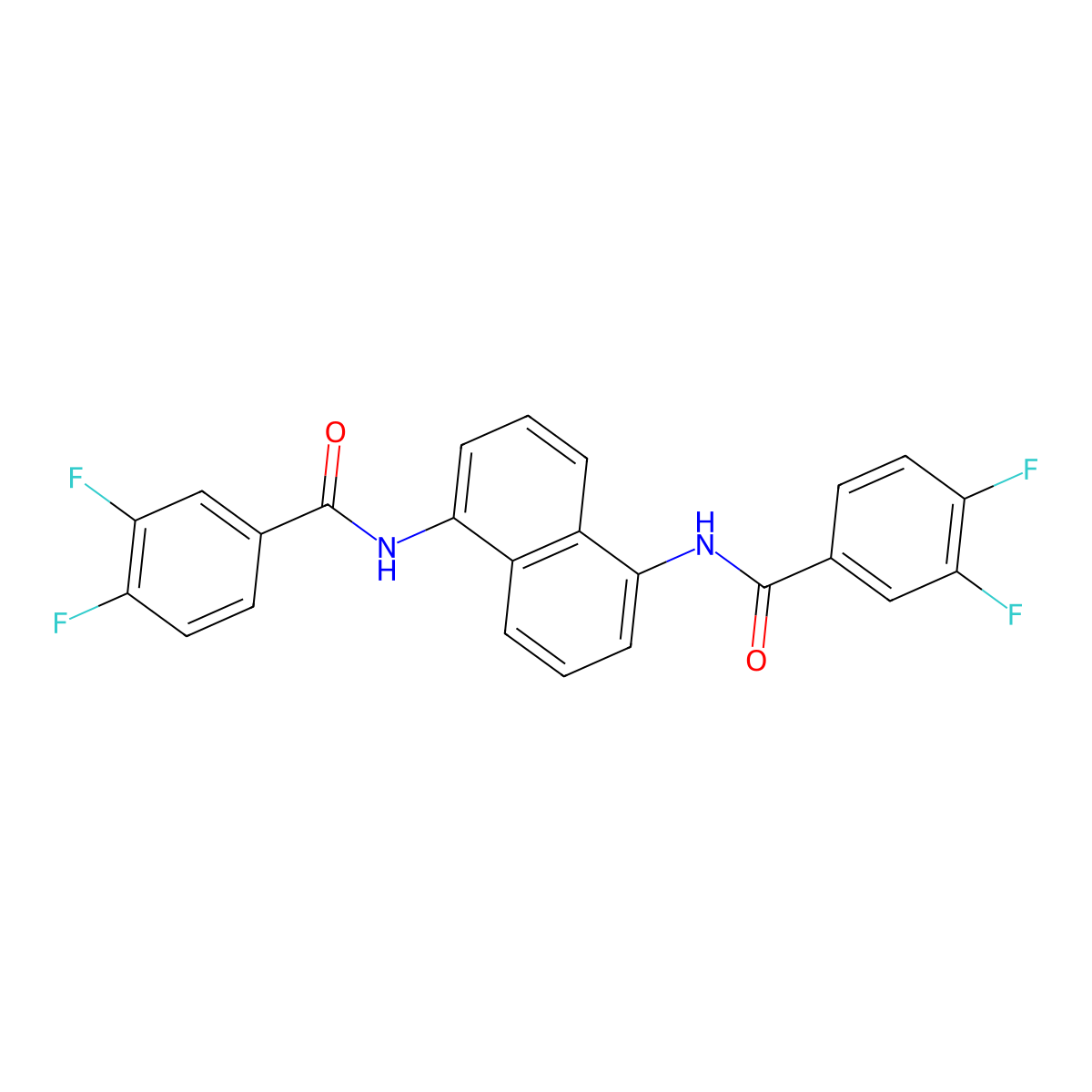N-[5-[(3,4-difluorobenzoyl)amino]naphthalen-1-yl]-3,4-difluorobenzamide molecular structure, CAS 328118-45-2