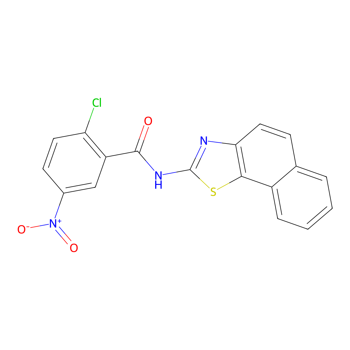 N-benzo[g][1,3]benzothiazol-2-yl-2-chloro-5-nitrobenzamide molecular structure, CAS 328118-53-2