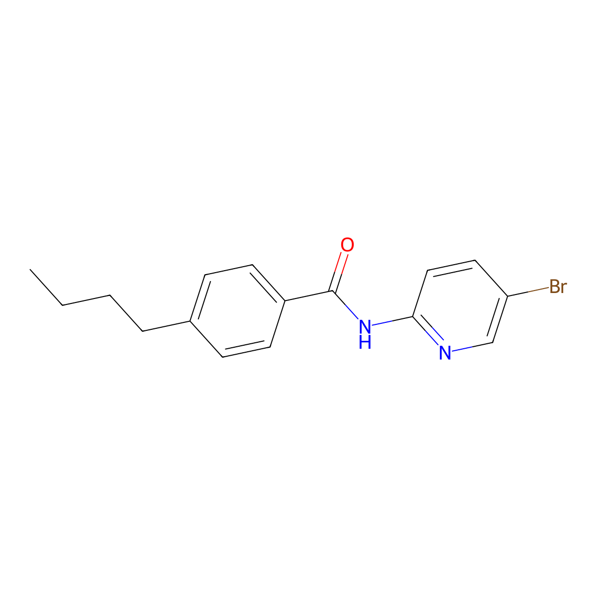 N-(5-bromopyridin-2-yl)-4-butylbenzamide molecular structure, CAS 328119-43-3