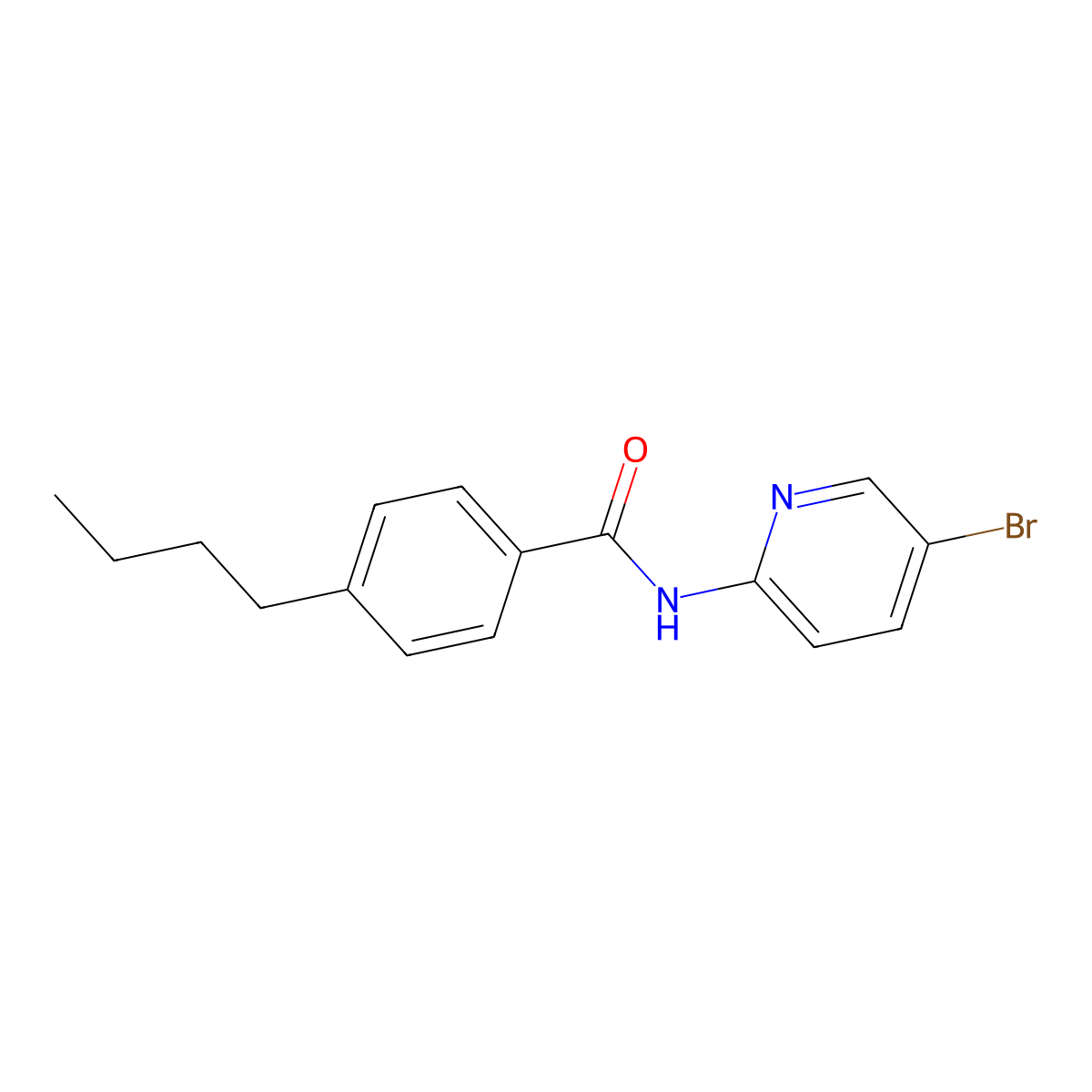 N-(5-bromopyridin-2-yl)-4-butylbenzamide molecular structure, CAS 328119-43-3
