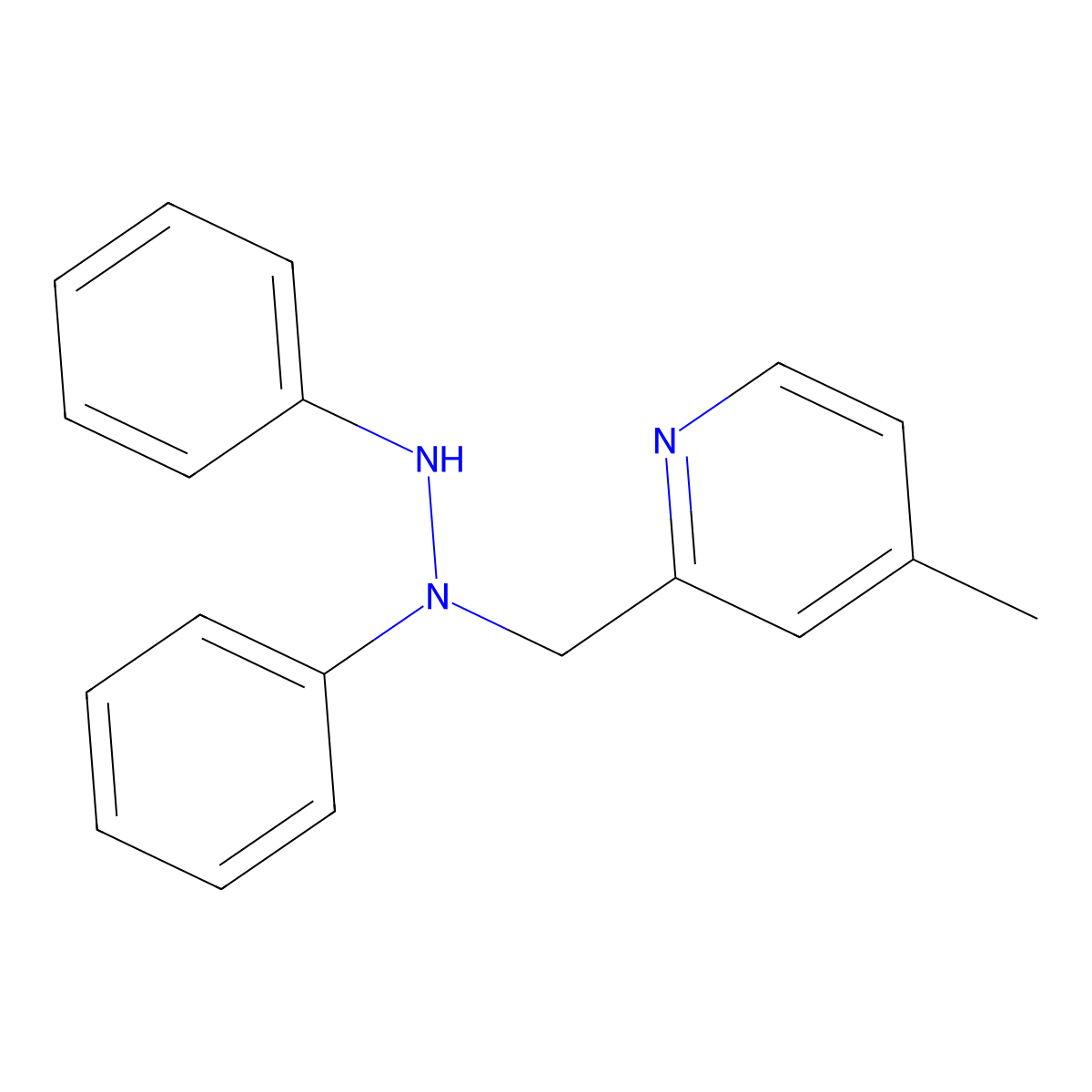2-((1,2-Diphenylhydrazinyl)methyl)-4-methylpyridine molecular structure, CAS 32812-36-5