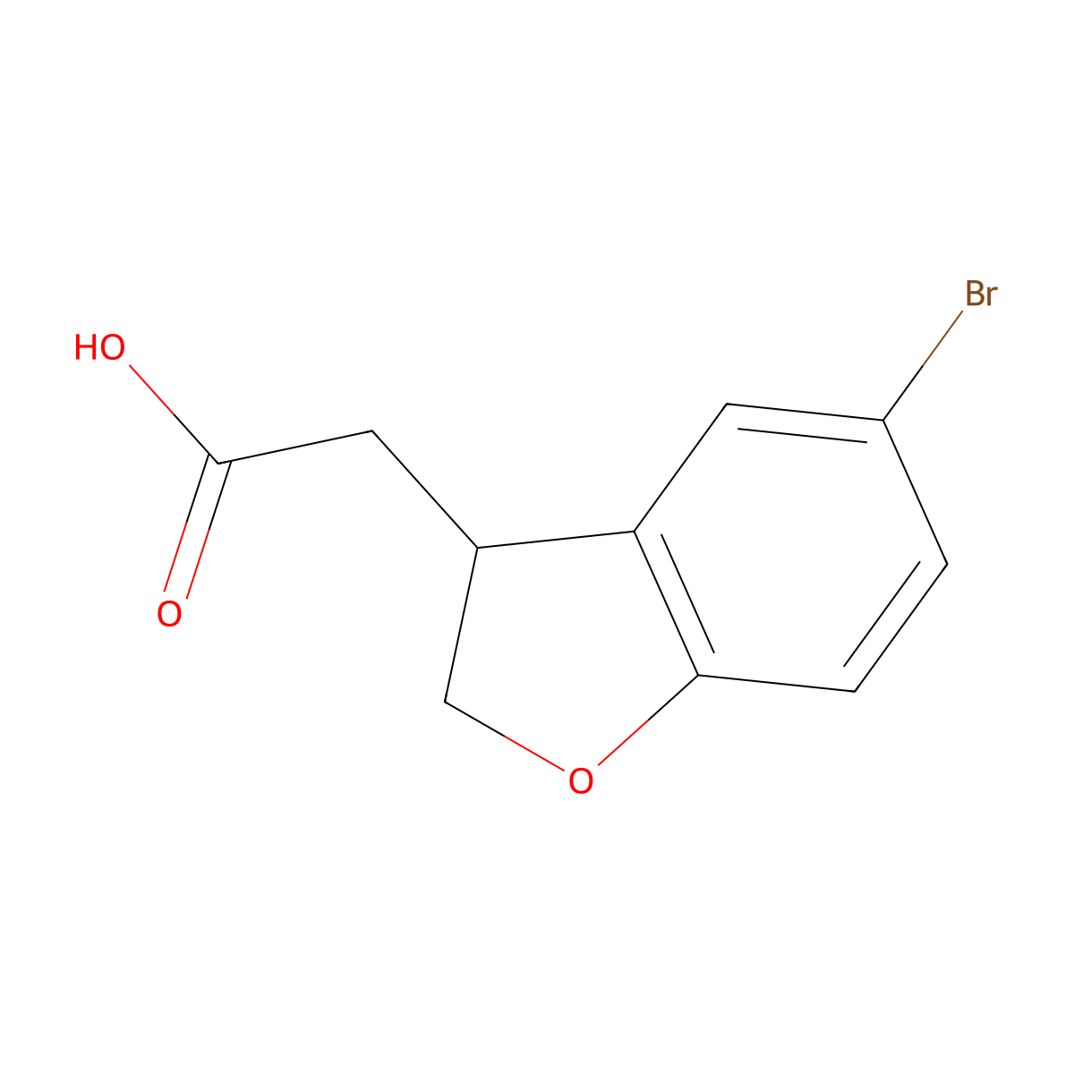 5-Bromo-3-(carboxymethyl)-2,3-dihydro-benzofuran molecular structure, CAS 328125-37-7