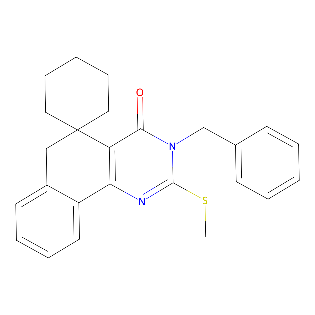3-benzyl-2-methylsulfanylspiro[6H-benzo[h]quinazoline-5,1'-cyclohexane]-4-one molecular structure, CAS 328126-81-4