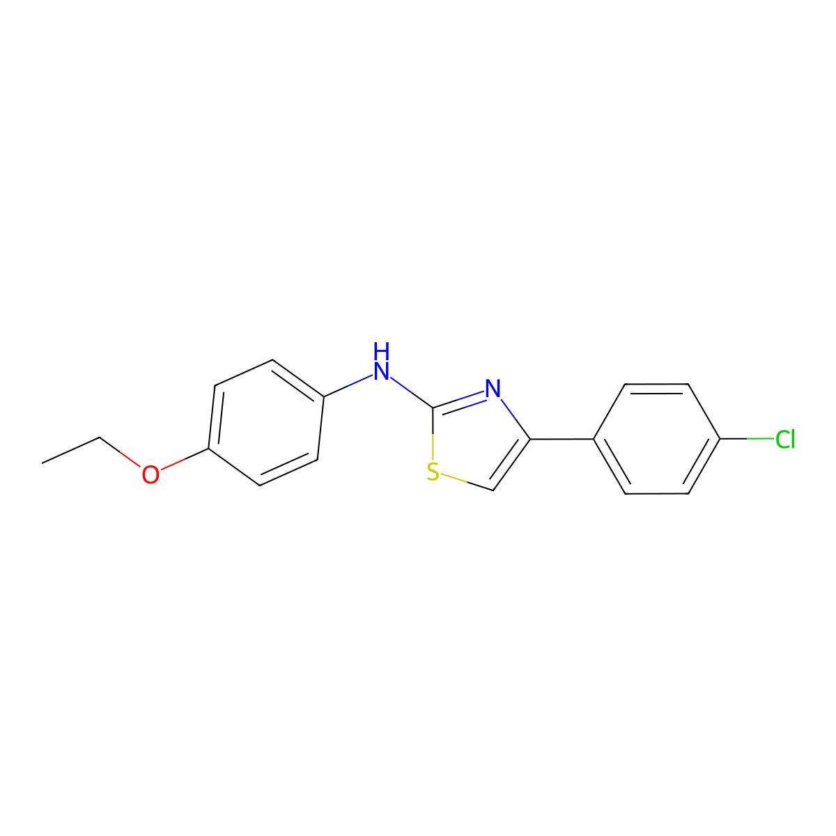 4-(4-Chlorophenyl)-N-(4-ethoxyphenyl)thiazol-2-amine molecular structure, CAS 328127-95-3