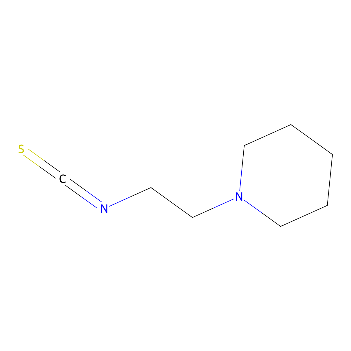 2-Piperidinoethyl isothiocyanate molecular structure, CAS 32813-24-4