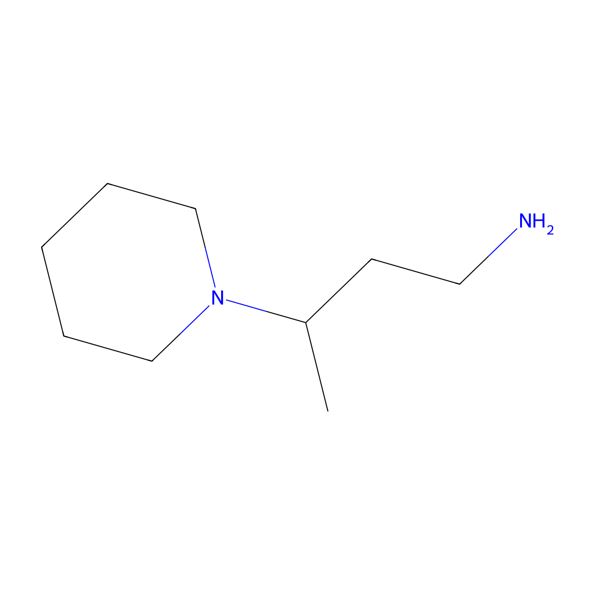 3-(Piperidin-1-yl)butan-1-amine molecular structure, CAS 32813-36-8