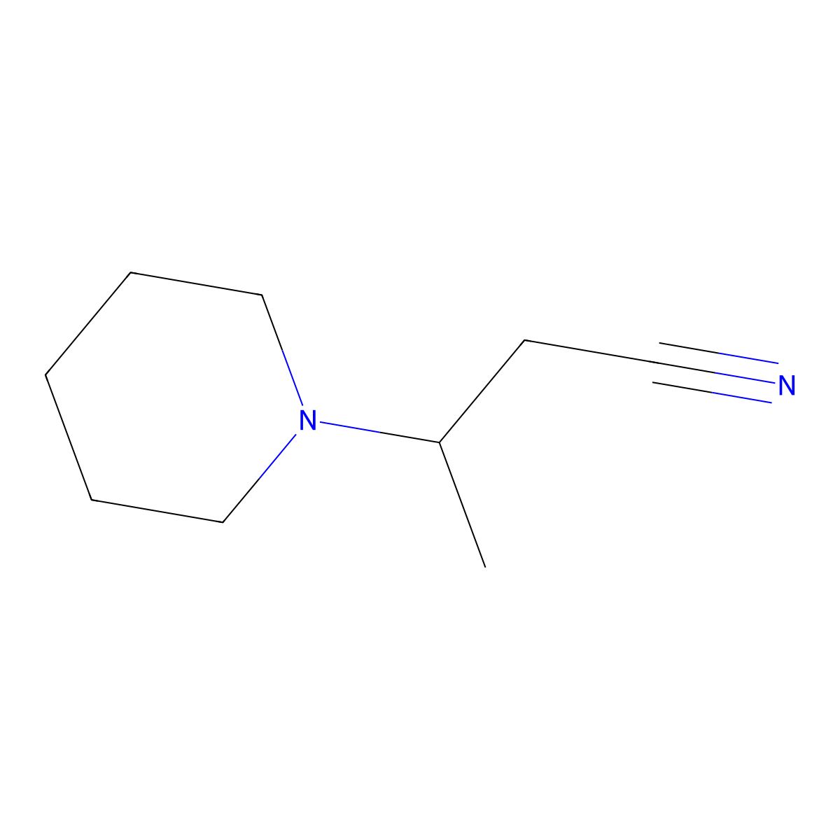 3-(Piperidin-1-yl)butanenitrile molecular structure, CAS 32813-37-9