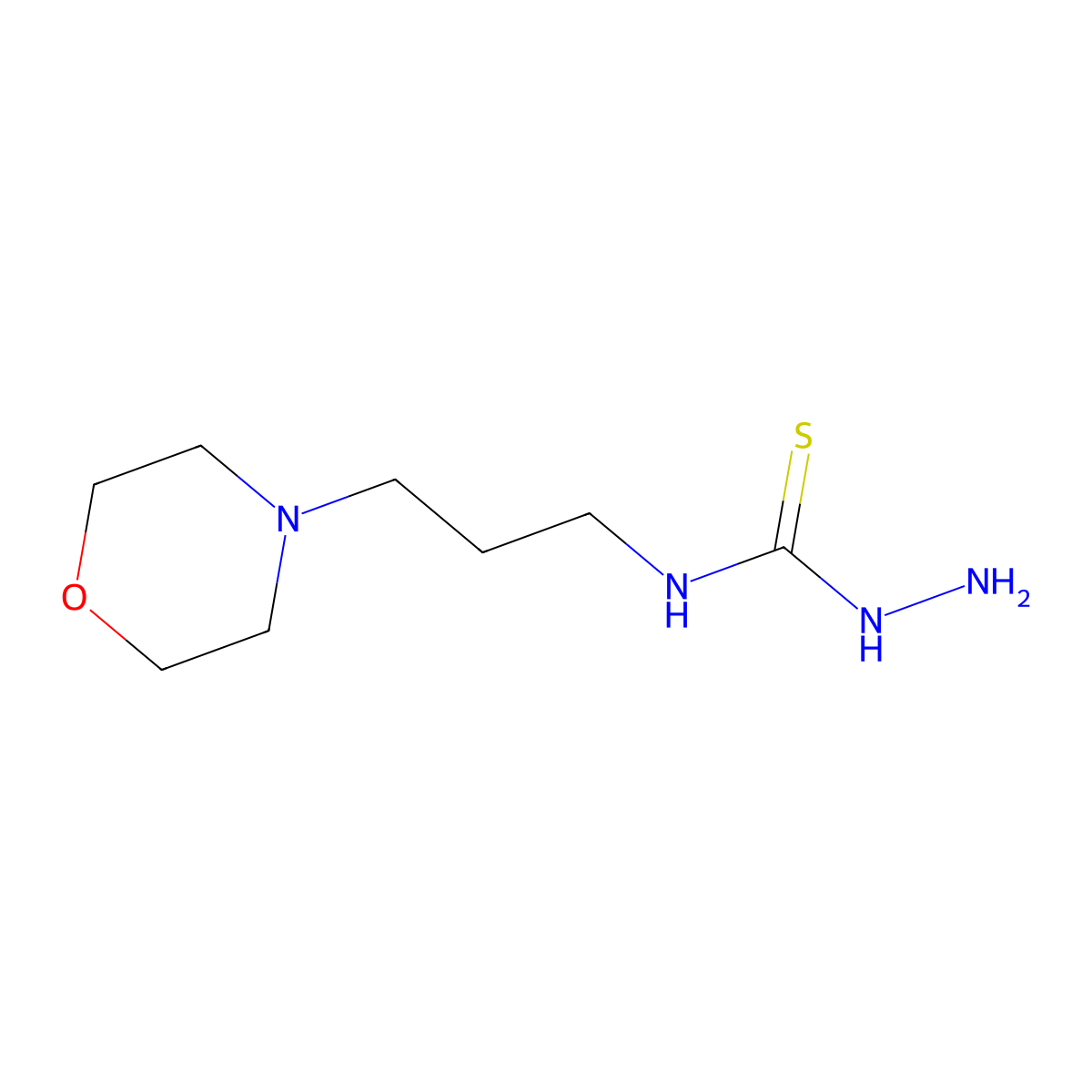3-Amino-1-(3-(morpholin-4-yl)propyl)thiourea molecular structure, CAS 32813-48-2