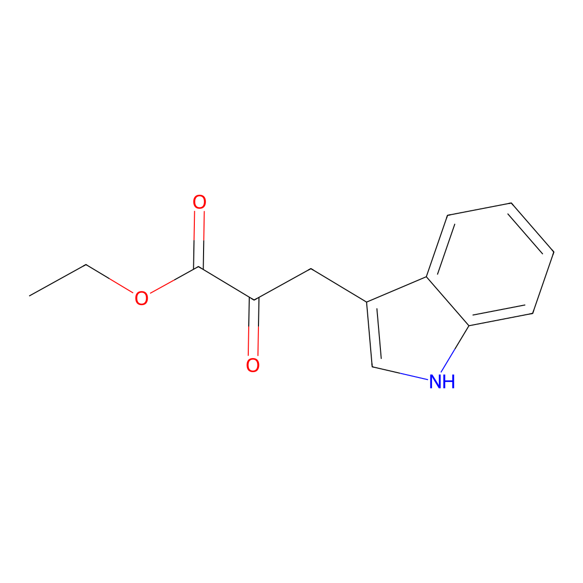 ethyl 3-(1H-indol-3-yl)-2-oxopropanoate molecular structure, CAS 32817-17-7