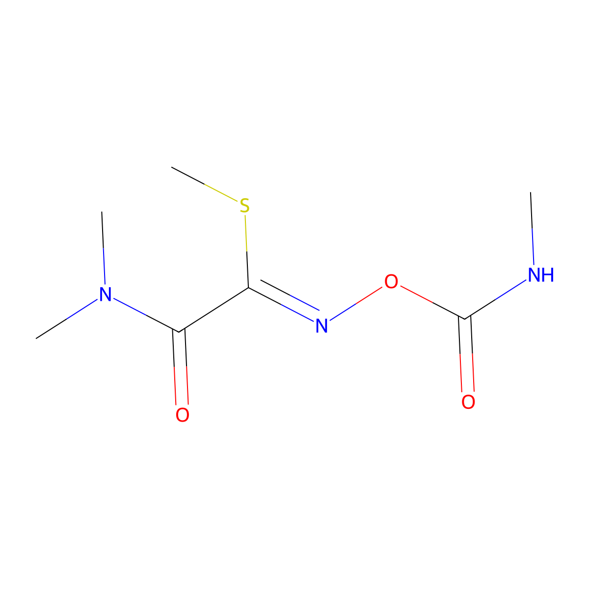 Ethanimidothioic acid, 2-(dimethylamino)-N-(((methylamino)carbonyl)oxy)-2-oxo-, methyl ester molecular structure, CAS 32817-80-4