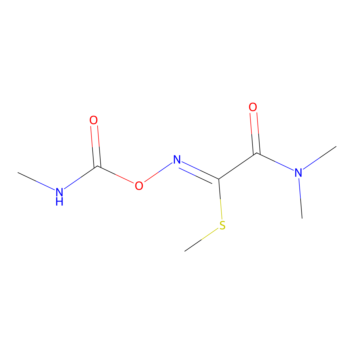 Ethanimidothioic acid, 2-(dimethylamino)-N-(((methylamino)carbonyl)oxy)-2-oxo-, methyl ester molecular structure, CAS 32817-80-4