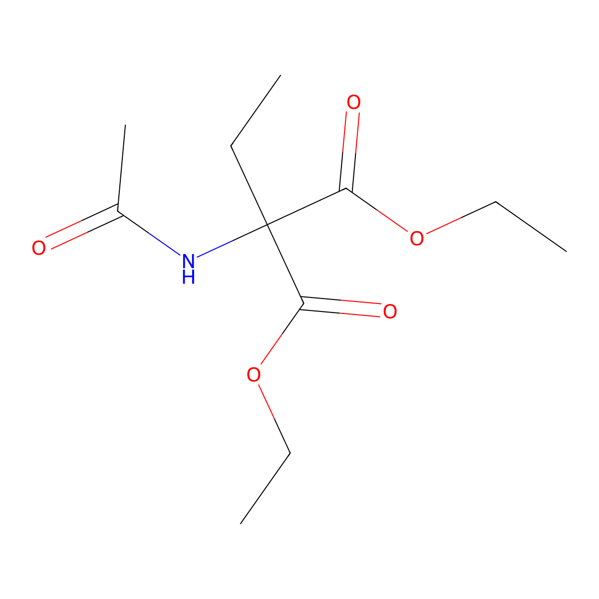 Diethyl acetamido(ethyl)propanedioate molecular structure, CAS 32819-24-2