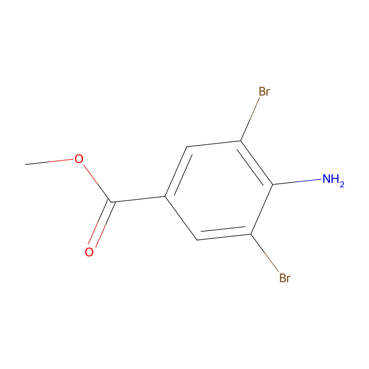 Methyl 4-amino-3,5-dibromobenzoate molecular structure, CAS 3282-10-8
