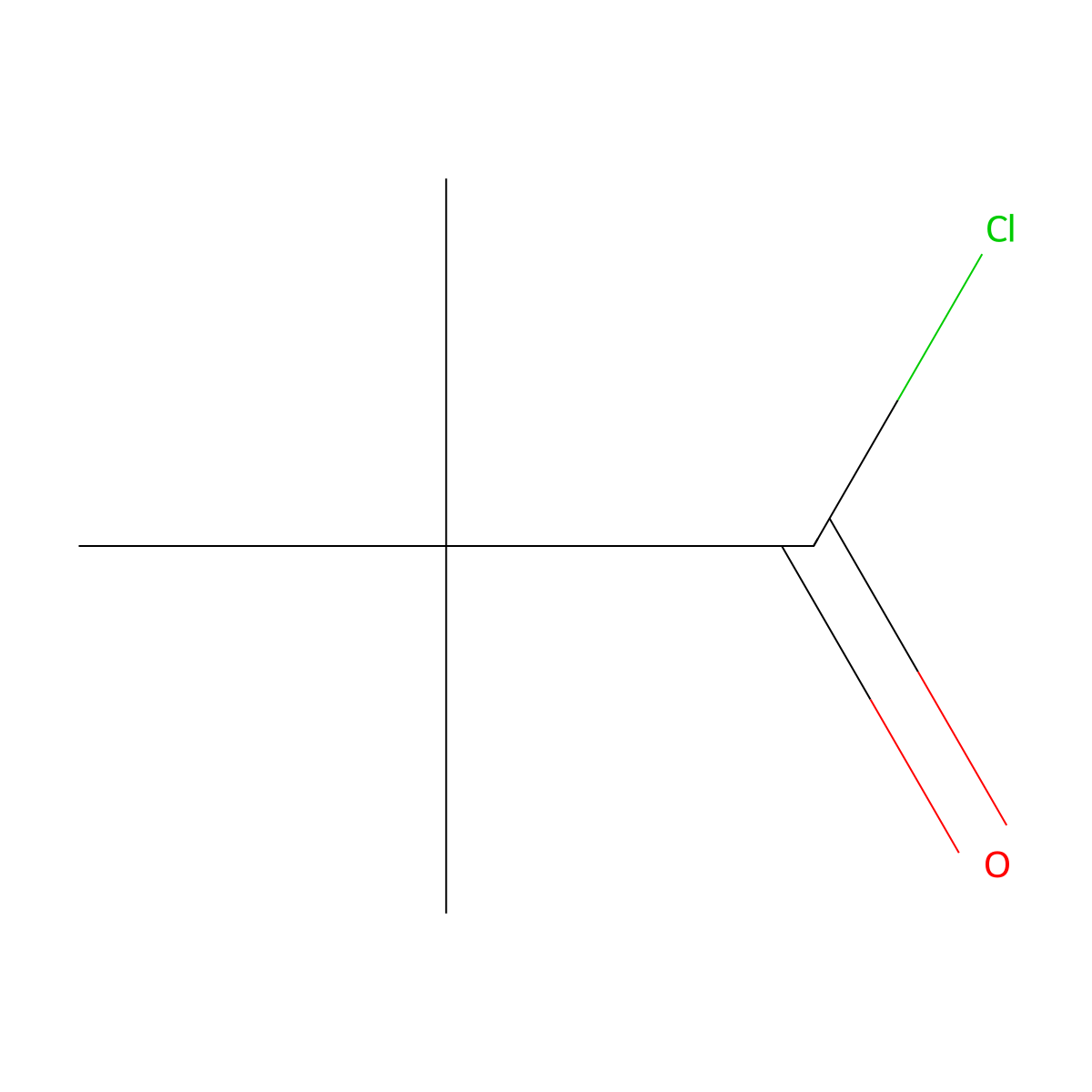 Pivaloyl chloride molecular structure, CAS 3282-30-2