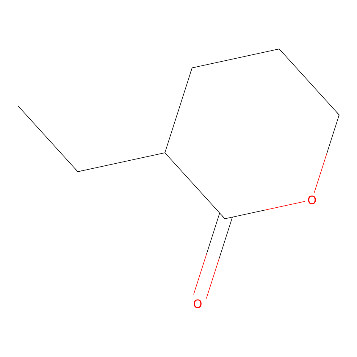 2H-Pyran-2-one, 3-ethyltetrahydro- molecular structure, CAS 32821-68-4