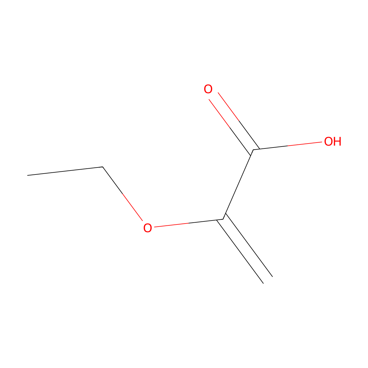 2-Ethoxy-2-propenoic acid molecular structure, CAS 32821-76-4