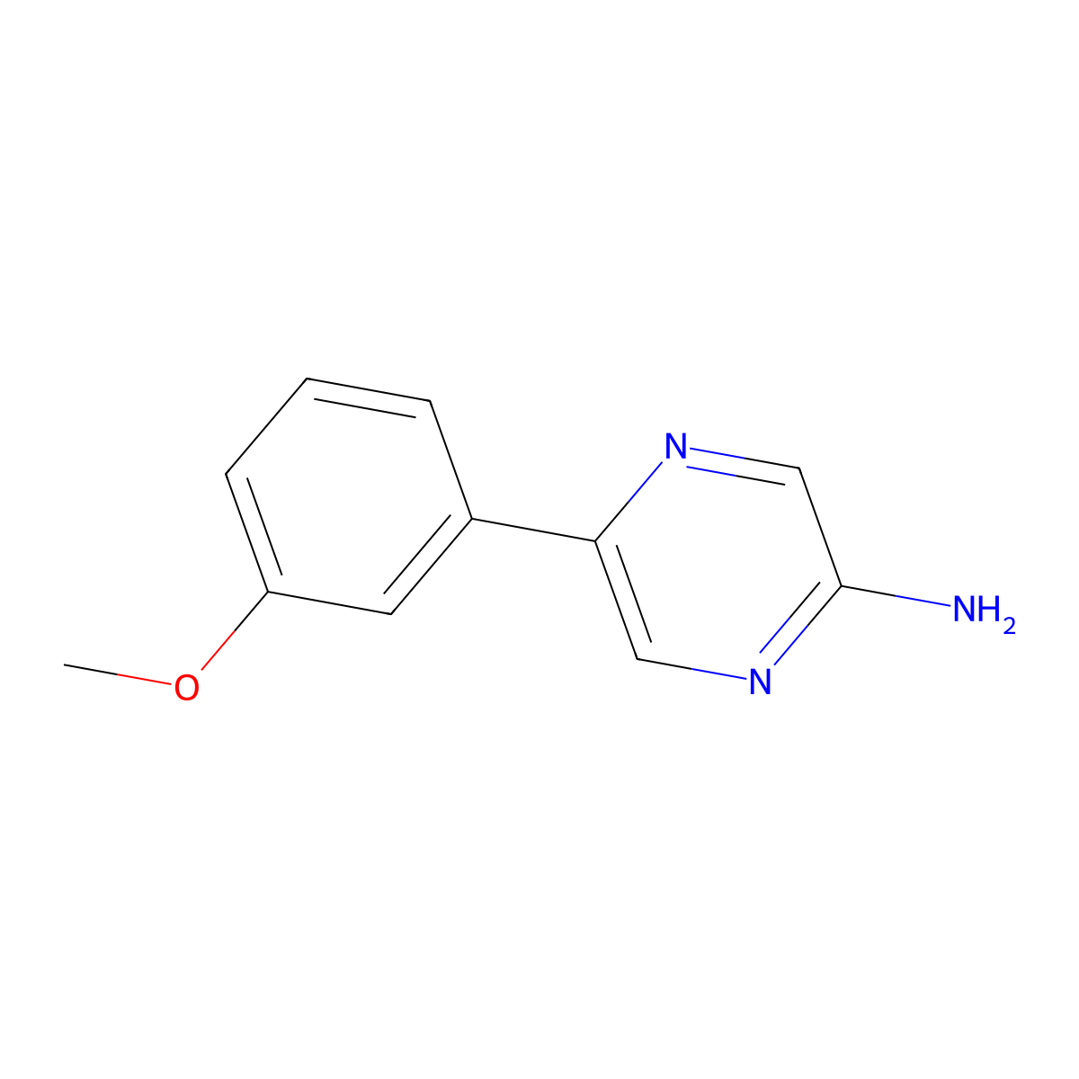 5-(3-Methoxyphenyl)pyrazin-2-amine molecular structure, CAS 328233-25-6