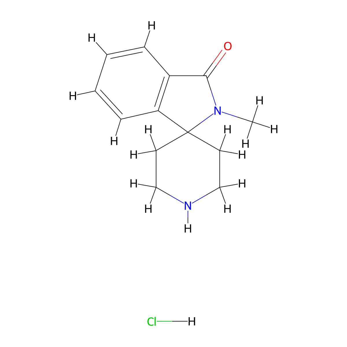 2-Methylspiro[isoindoline-1,4'-piperidin]-3-one hydrochloride molecular structure, CAS 328233-38-1