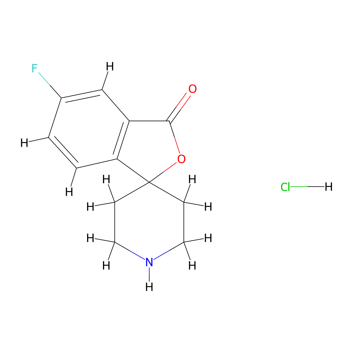 5-Fluoro-3H-spiro[isobenzofuran-1,4'-piperidin]-3-one hydrochloride molecular structure, CAS 328233-41-6