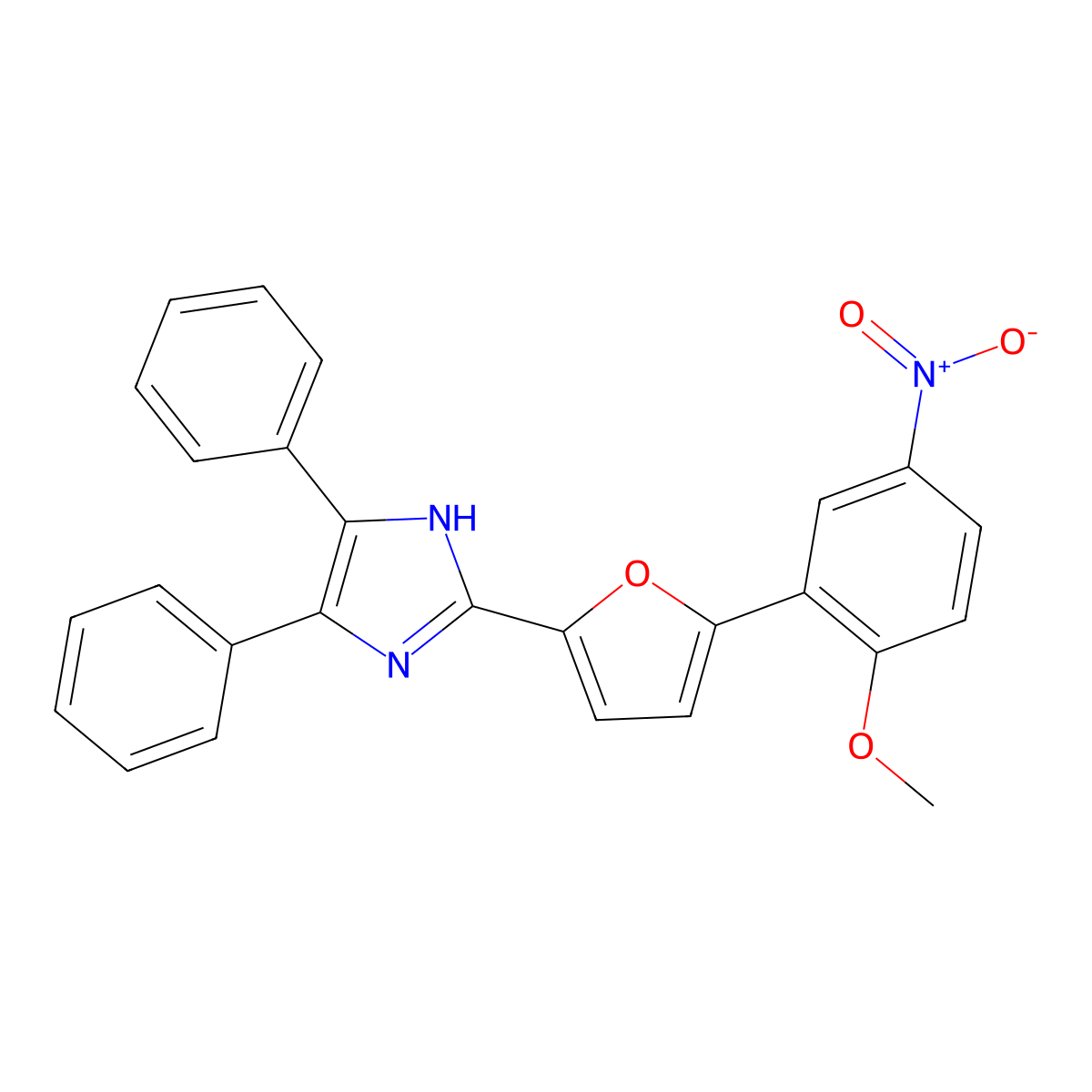 2-[5-(2-methoxy-5-nitrophenyl)furan-2-yl]-4,5-diphenyl-1H-imidazole molecular structure, CAS 328243-45-4