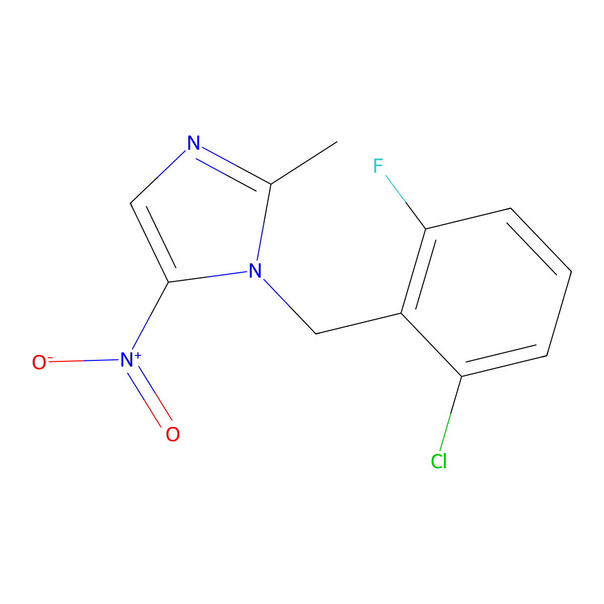 1-[(2-Chloro-6-fluorophenyl)methyl]-2-methyl-5-nitroimidazole molecular structure, CAS 328243-83-0