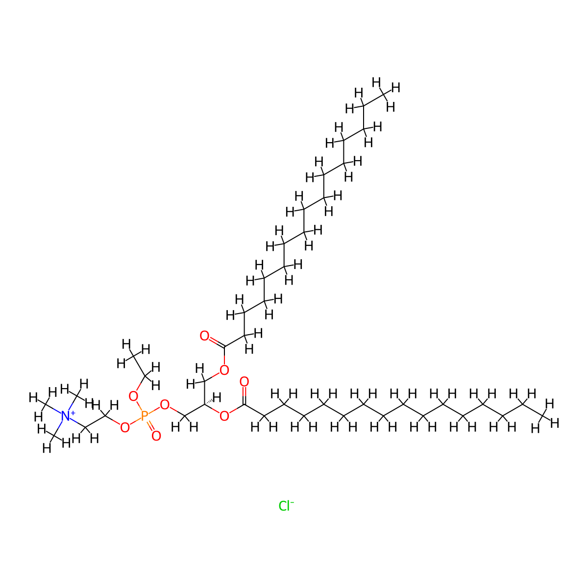 1,2-DipalMitoyl-sn-glycero-3-ethylphosphocholine, chloride L-1162 molecular structure, CAS 328250-18-6
