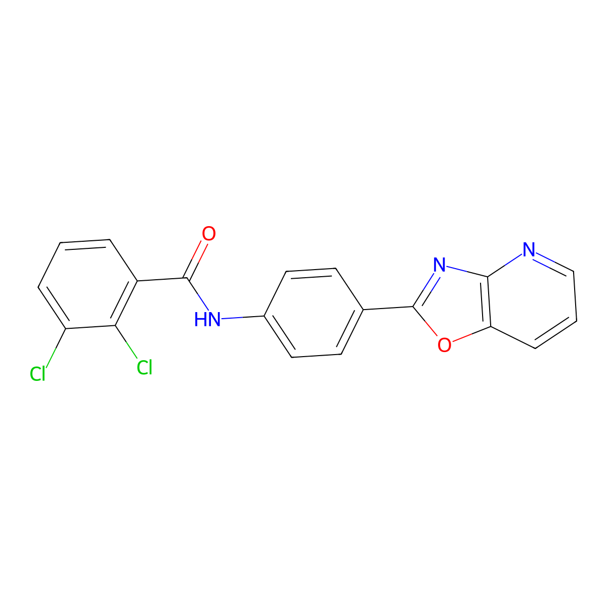2,3-dichloro-N-[4-([1,3]oxazolo[4,5-b]pyridin-2-yl)phenyl]benzamide molecular structure, CAS 328251-14-5