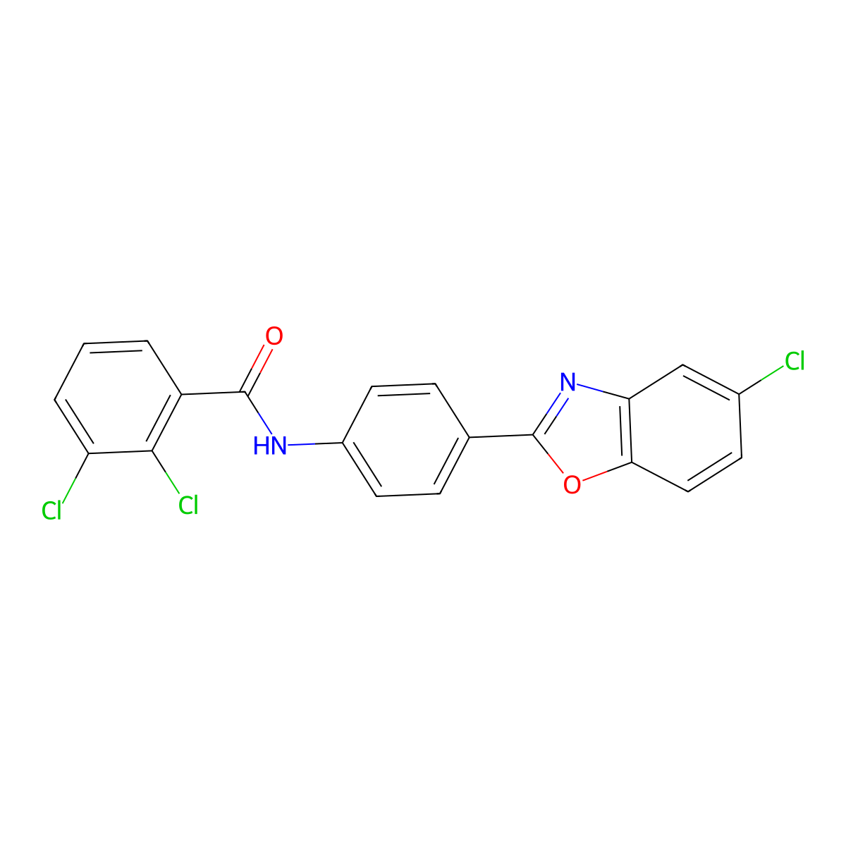 2,3-dichloro-N-[4-(5-chloro-1,3-benzoxazol-2-yl)phenyl]benzamide molecular structure, CAS 328251-16-7