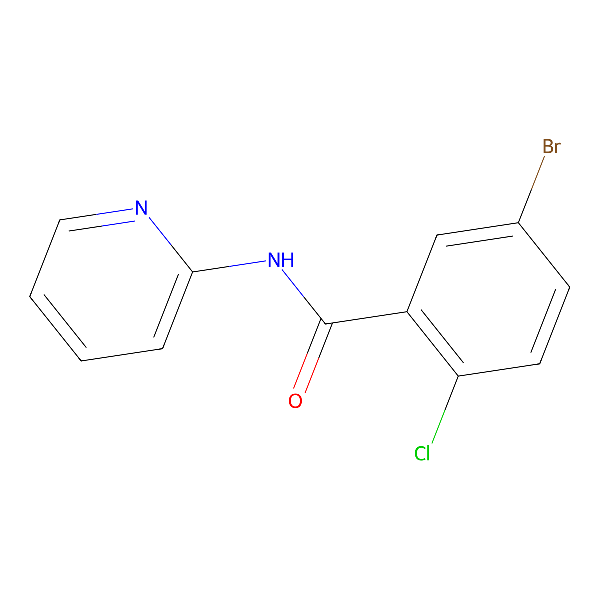 5-bromo-2-chloro-N-pyridin-2-ylbenzamide molecular structure, CAS 328253-28-7