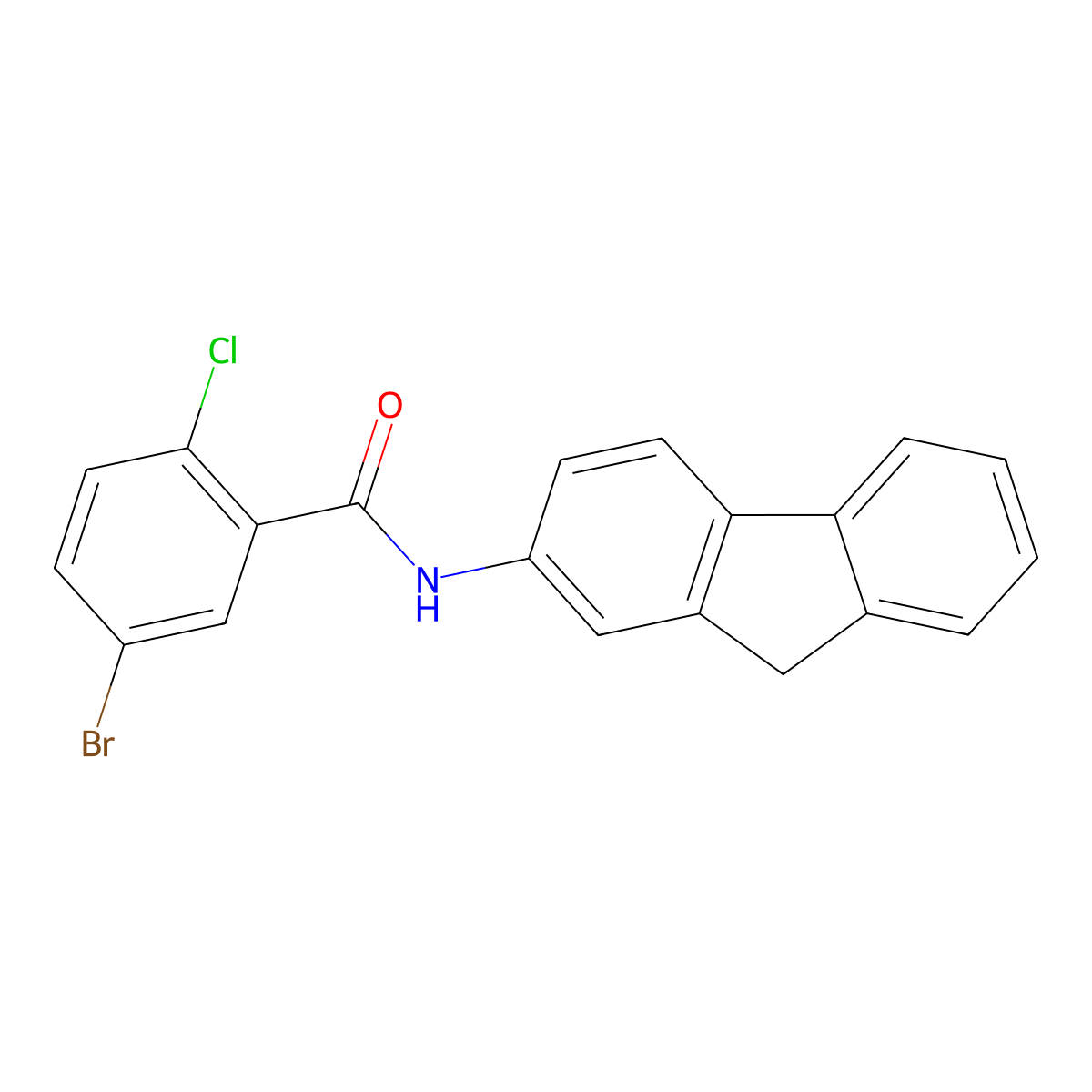 5-bromo-2-chloro-N-(9H-fluoren-2-yl)benzamide molecular structure, CAS 328253-66-3