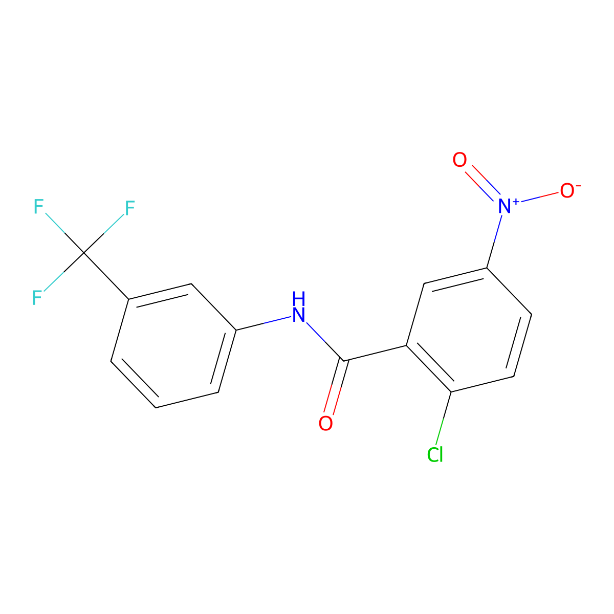 2-chloro-5-nitro-N-[3-(trifluoromethyl)phenyl]benzamide molecular structure, CAS 328254-86-0