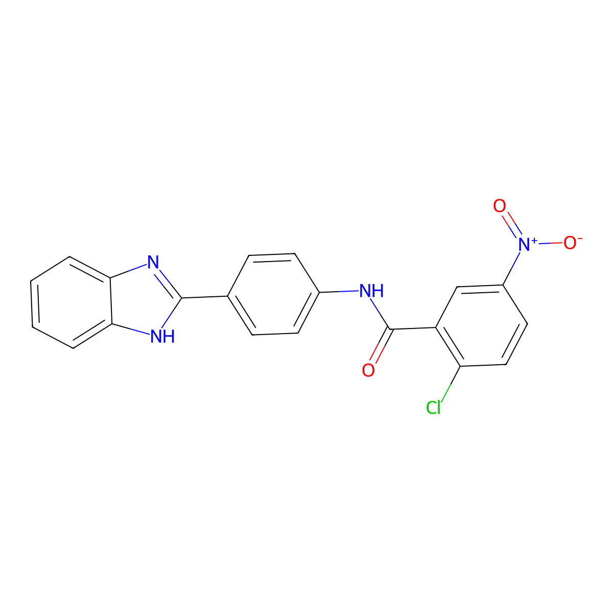 N-[4-(1H-1,3-benzodiazol-2-yl)phenyl]-2-chloro-5-nitrobenzamide molecular structure, CAS 328254-90-6