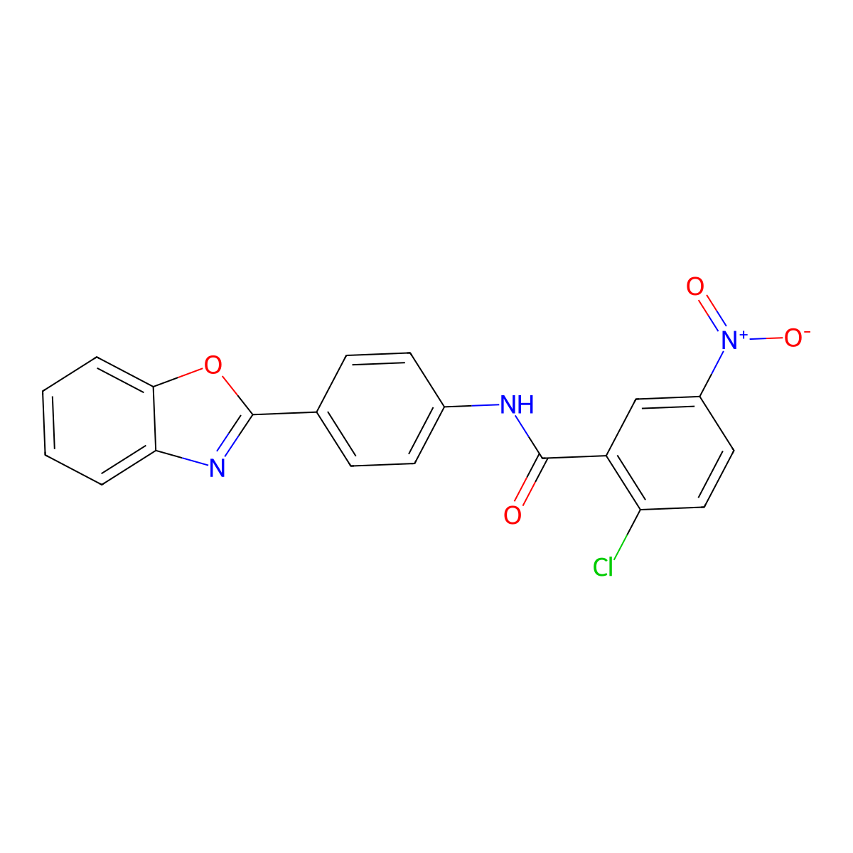 N-[4-(1,3-benzoxazol-2-yl)phenyl]-2-chloro-5-nitrobenzamide molecular structure, CAS 328254-94-0