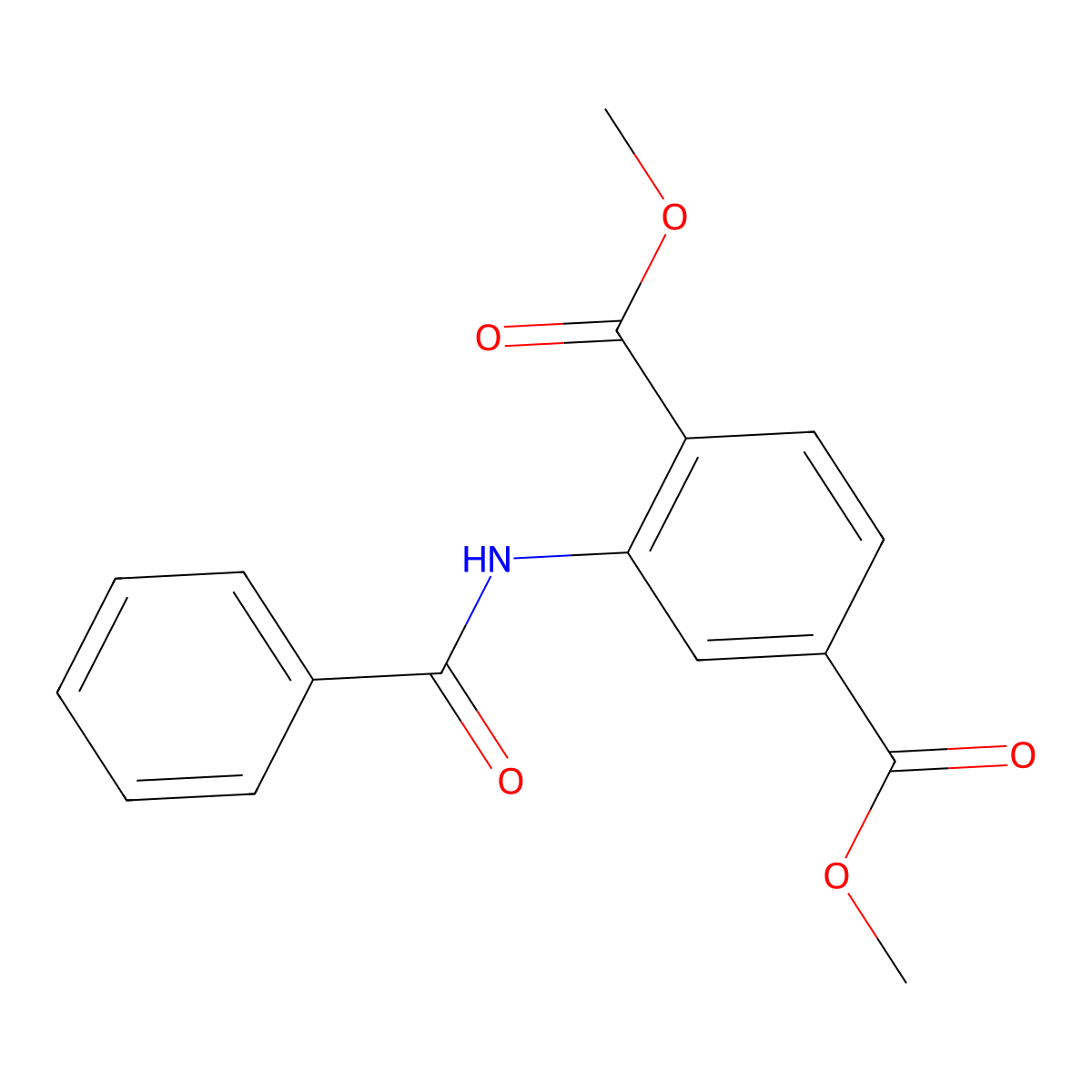 Dimethyl 2-(benzoylamino)terephthalate molecular structure, CAS 328258-29-3
