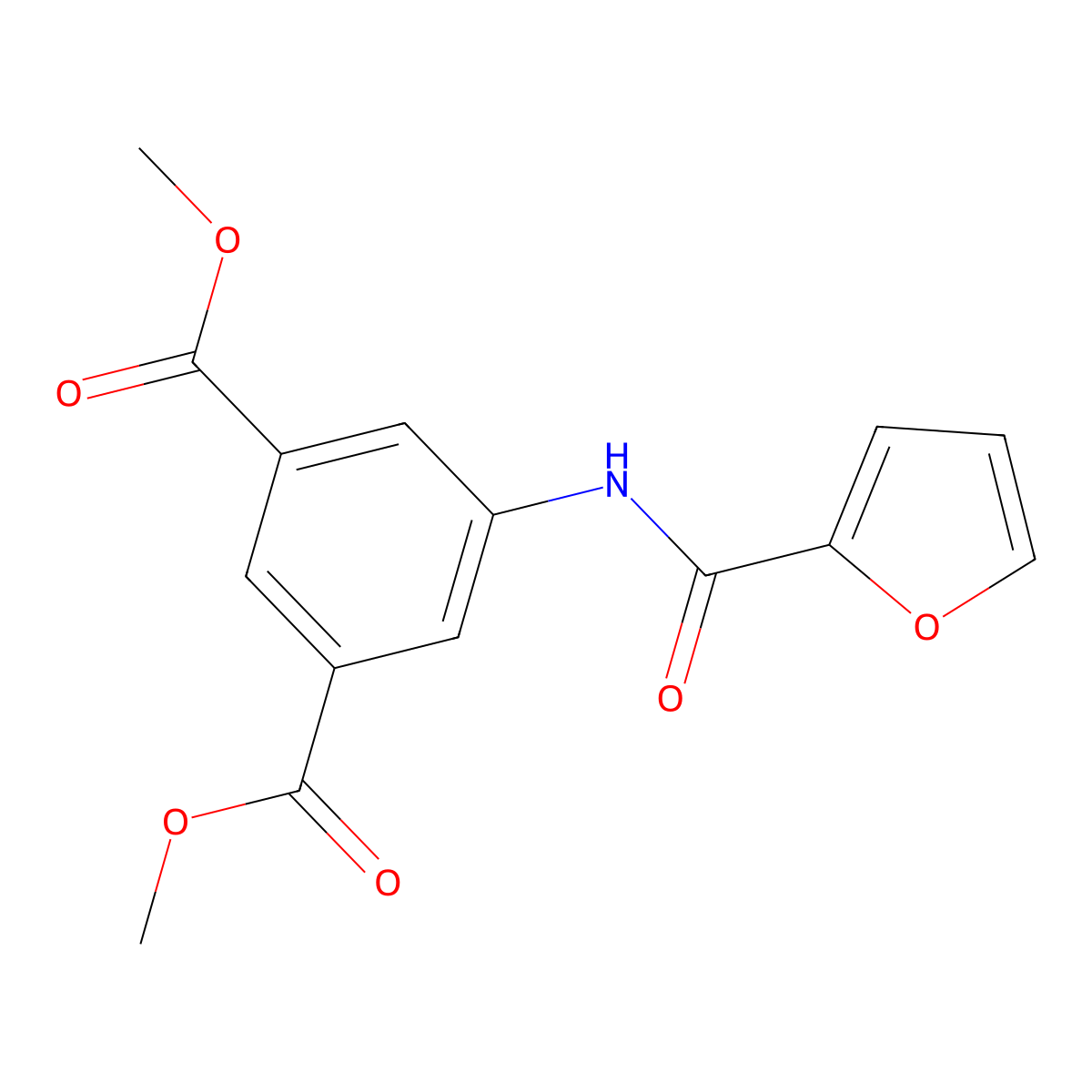Dimethyl 5-(2-furoylamino)isophthalate molecular structure, CAS 328258-33-9