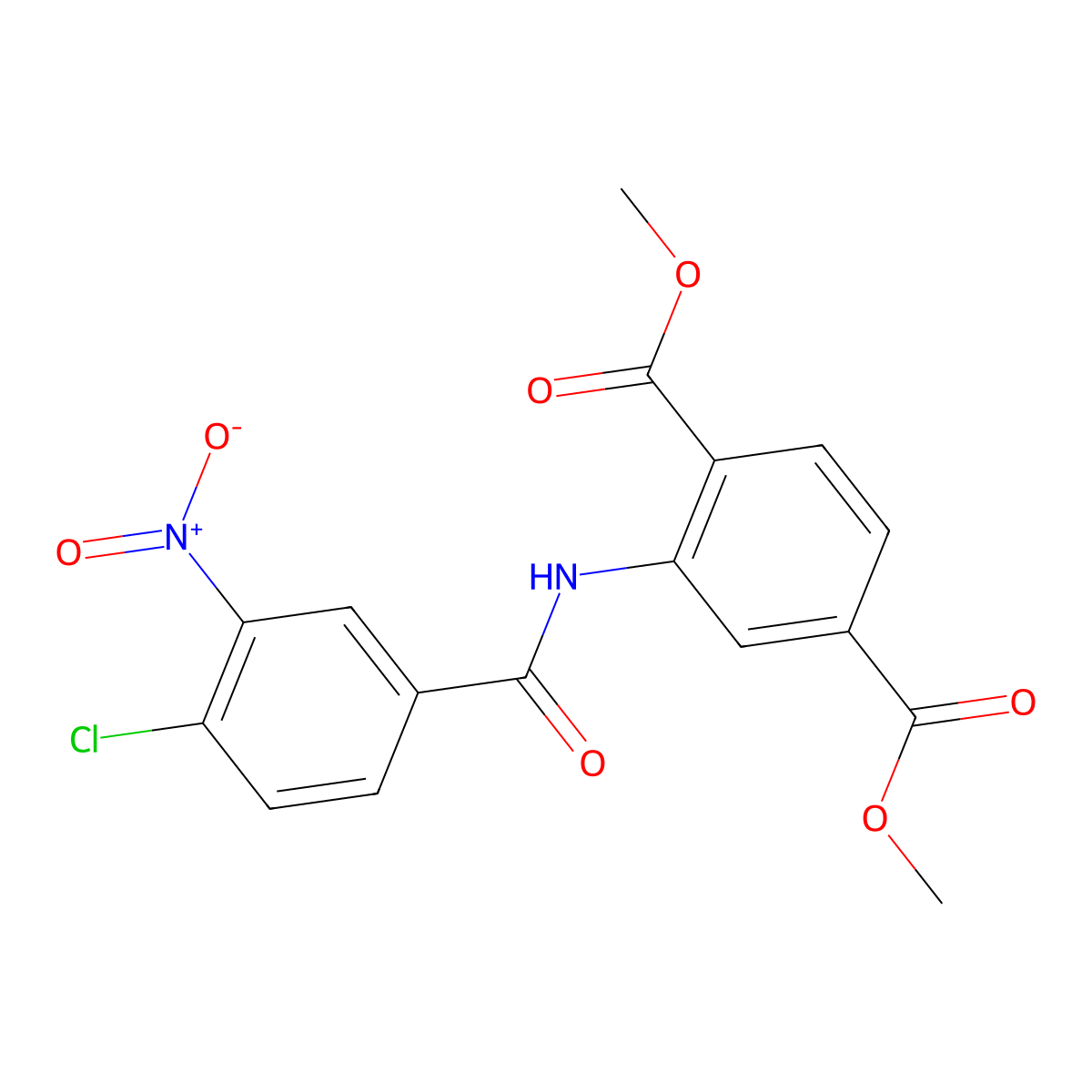 Dimethyl 2-(4-chloro-3-nitrobenzamido)terephthalate molecular structure, CAS 328258-36-2