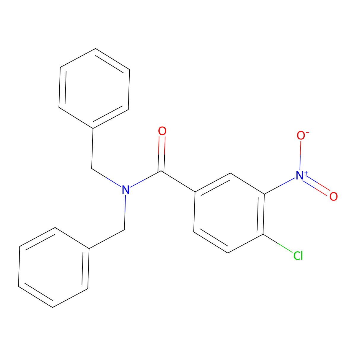 N,N-dibenzyl-4-chloro-3-nitrobenzamide molecular structure, CAS 328258-45-3