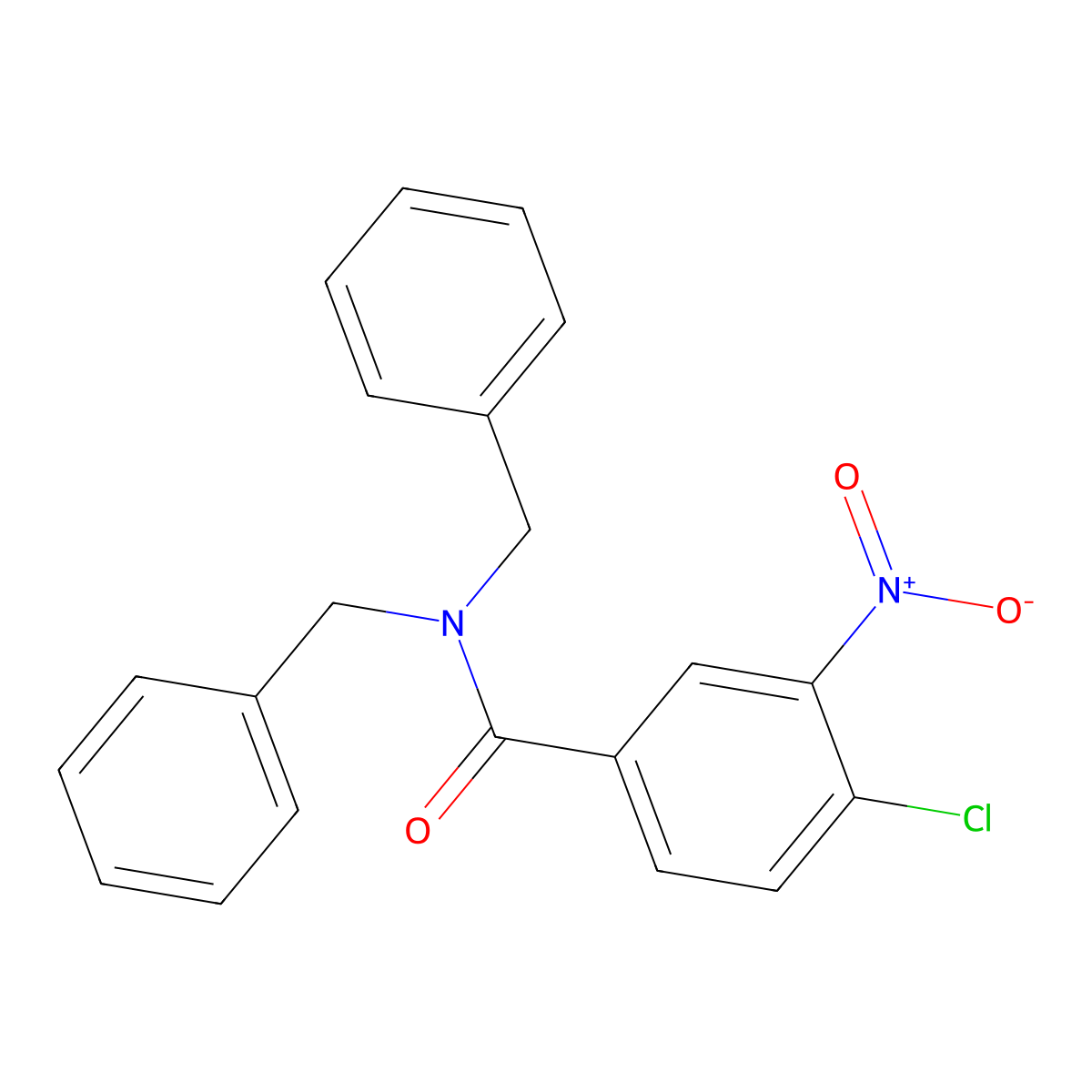 N,N-dibenzyl-4-chloro-3-nitrobenzamide molecular structure, CAS 328258-45-3
