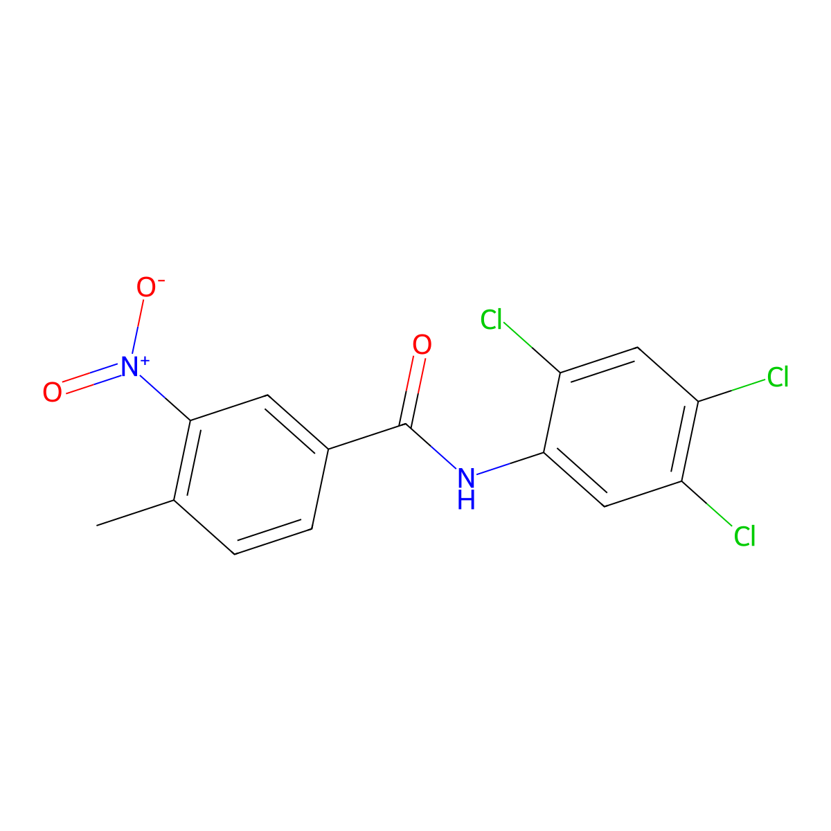 4-methyl-3-nitro-N-(2,4,5-trichlorophenyl)benzamide molecular structure, CAS 328258-66-8